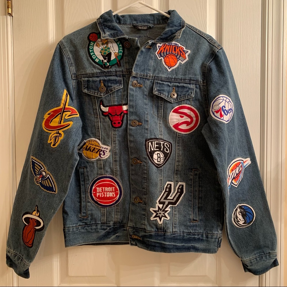 Custom NBA patch denim jacket